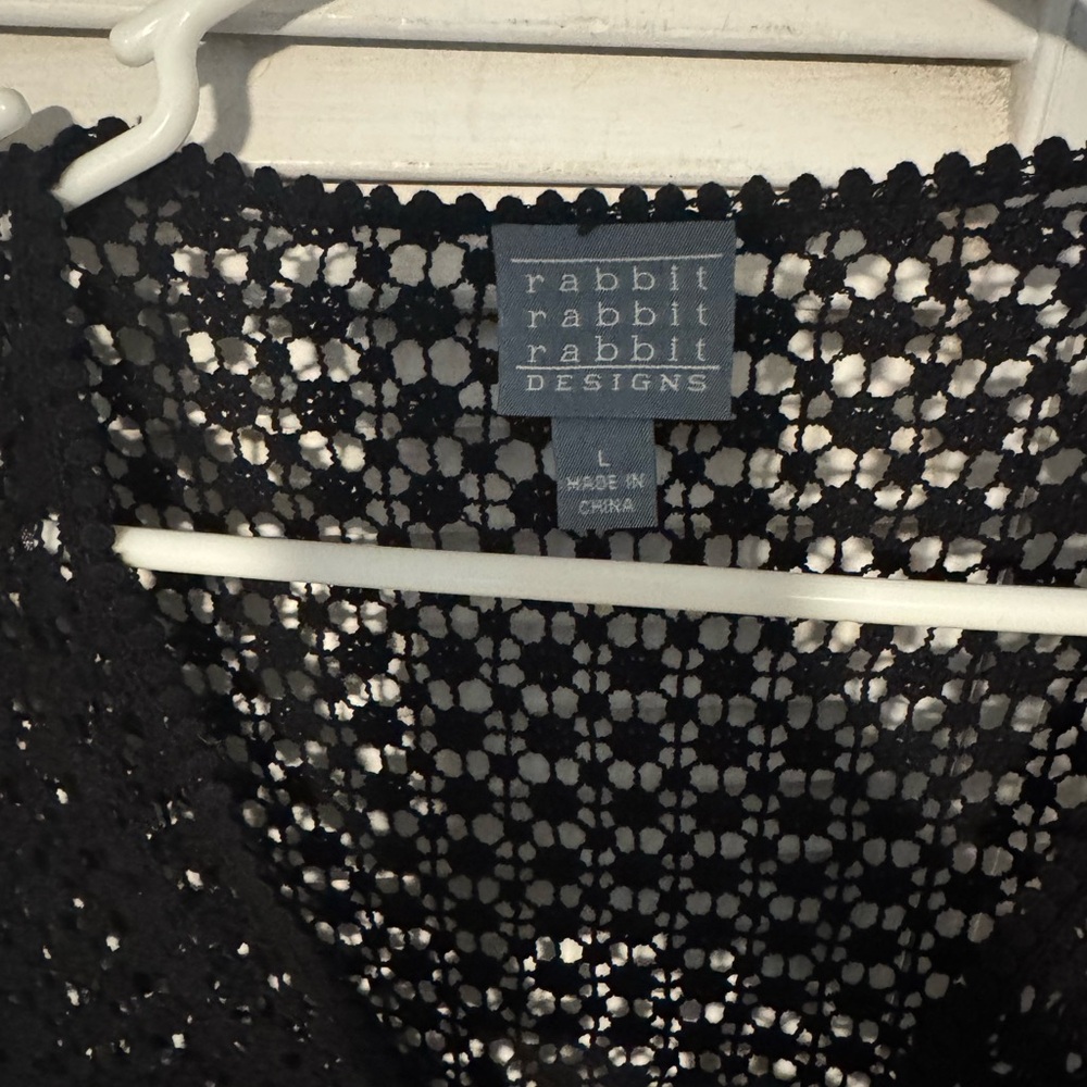 Rabbit Rabbit Rabbit Black Crochet Top - Picture 2 of 5